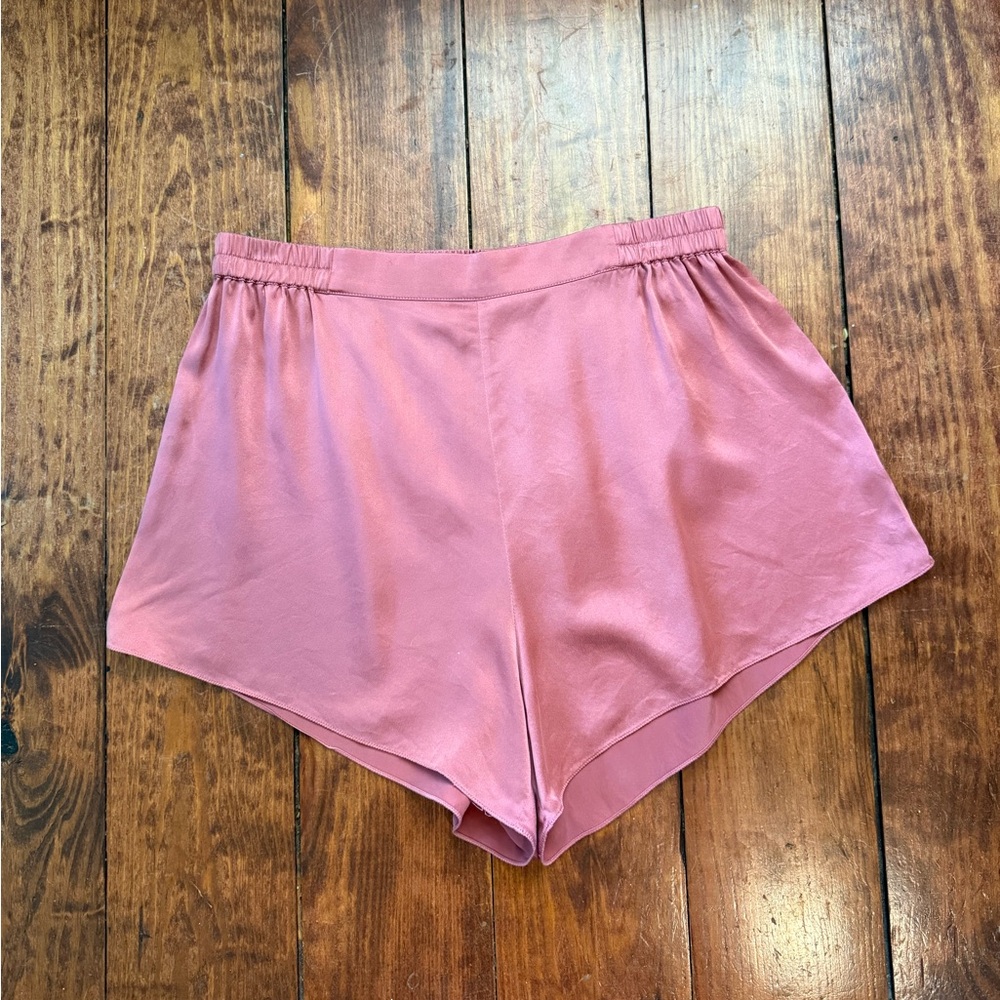 Lunya Washable Silk Pajama Lounge Shorts in Rose Pink Sz Medium 💛🍄